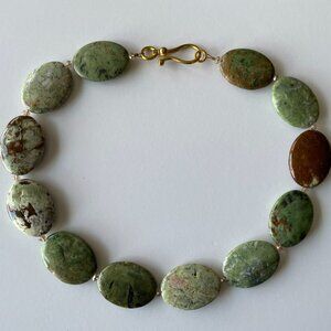 Green and Brown Jasper Stone Necklace